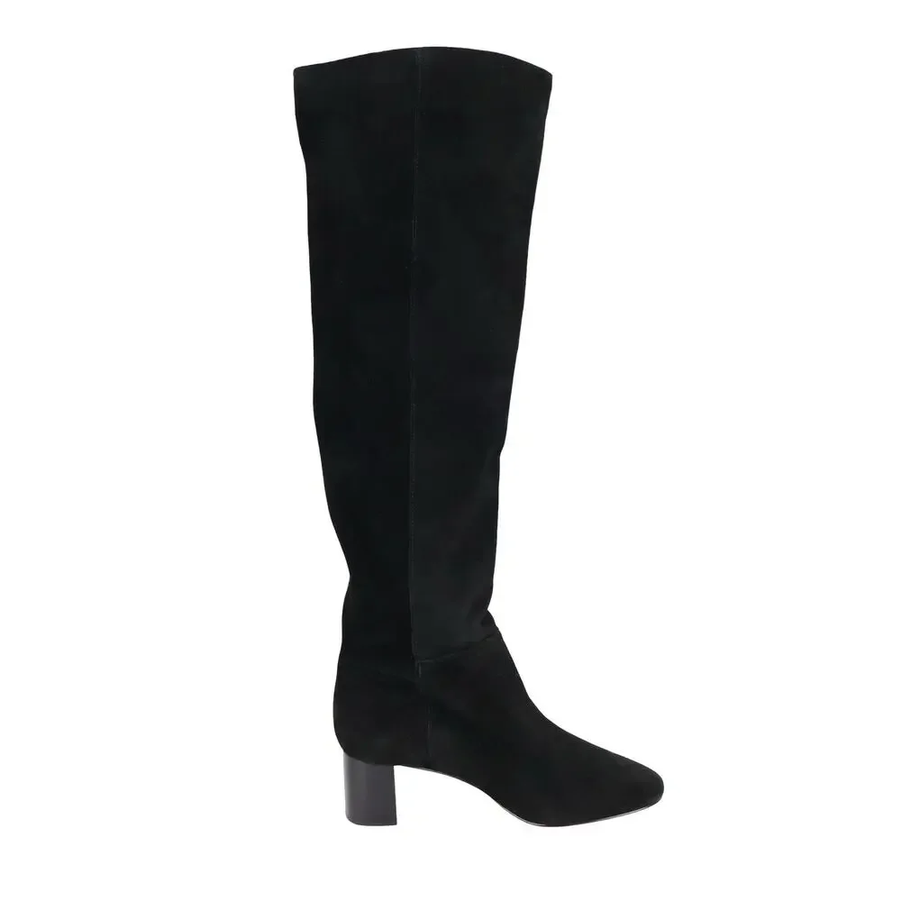 NWOB Madewell The Sylvia Over The Knee Black Suede Boot Size 6